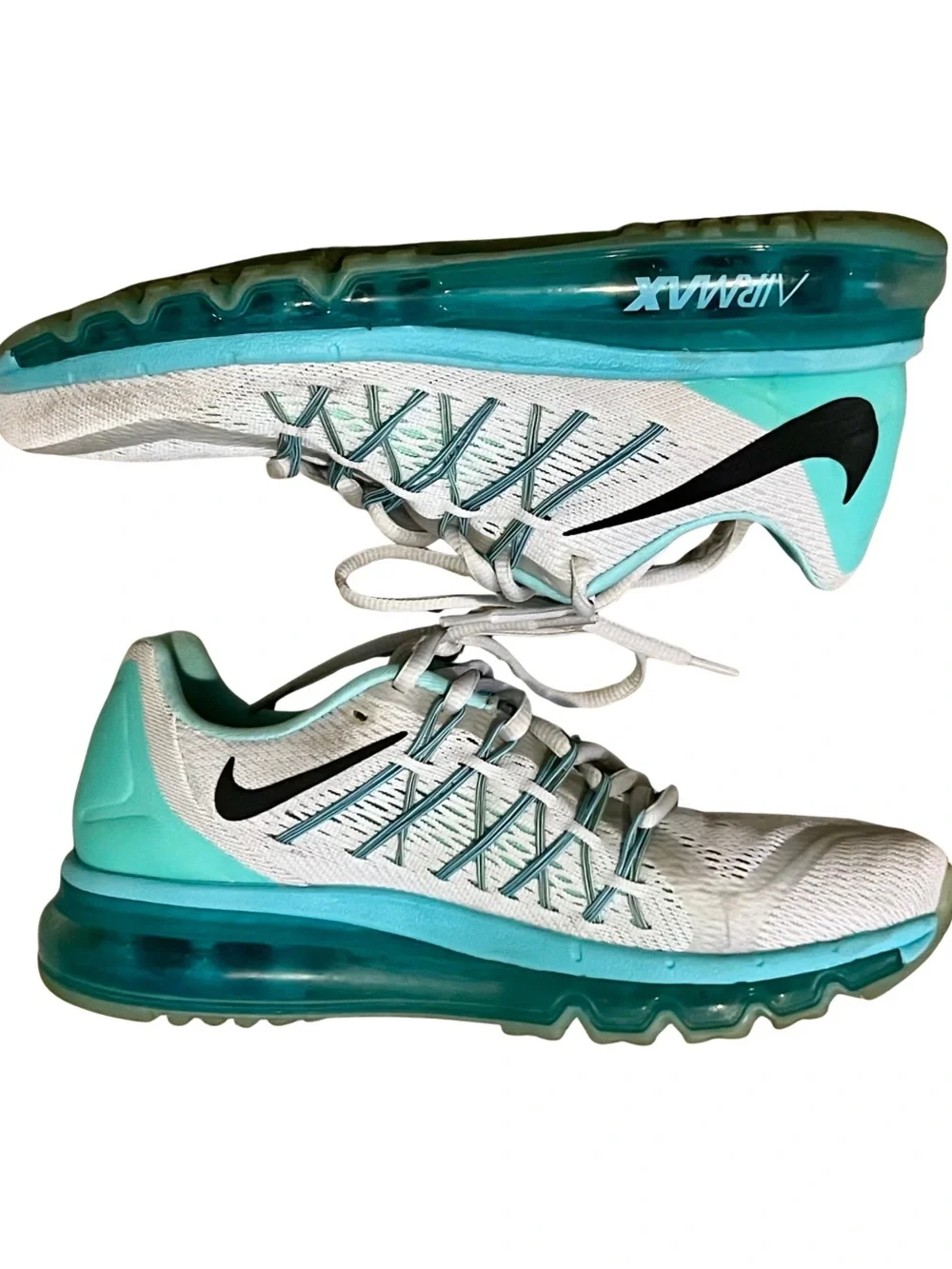 Nike Air Max 2015 Running Shoes White Aqua/Turquoise Women’s Size 8.5